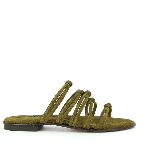 Antichi Romani 142 Safari Khaki Multi-Strap Slides