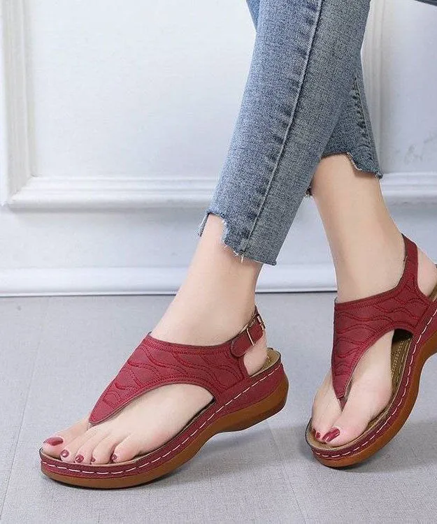 Boho Faux Leather Peep Toe Buckle Strap Splicing Blue Platform Sandals LY2692