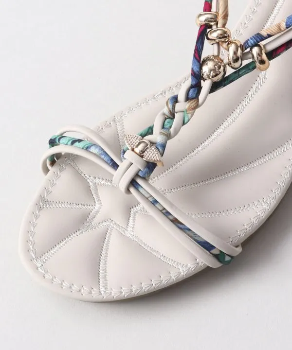 Boho Wedge Sandals - White