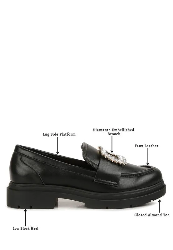 Bossi Buckle Loafers With Embellishment