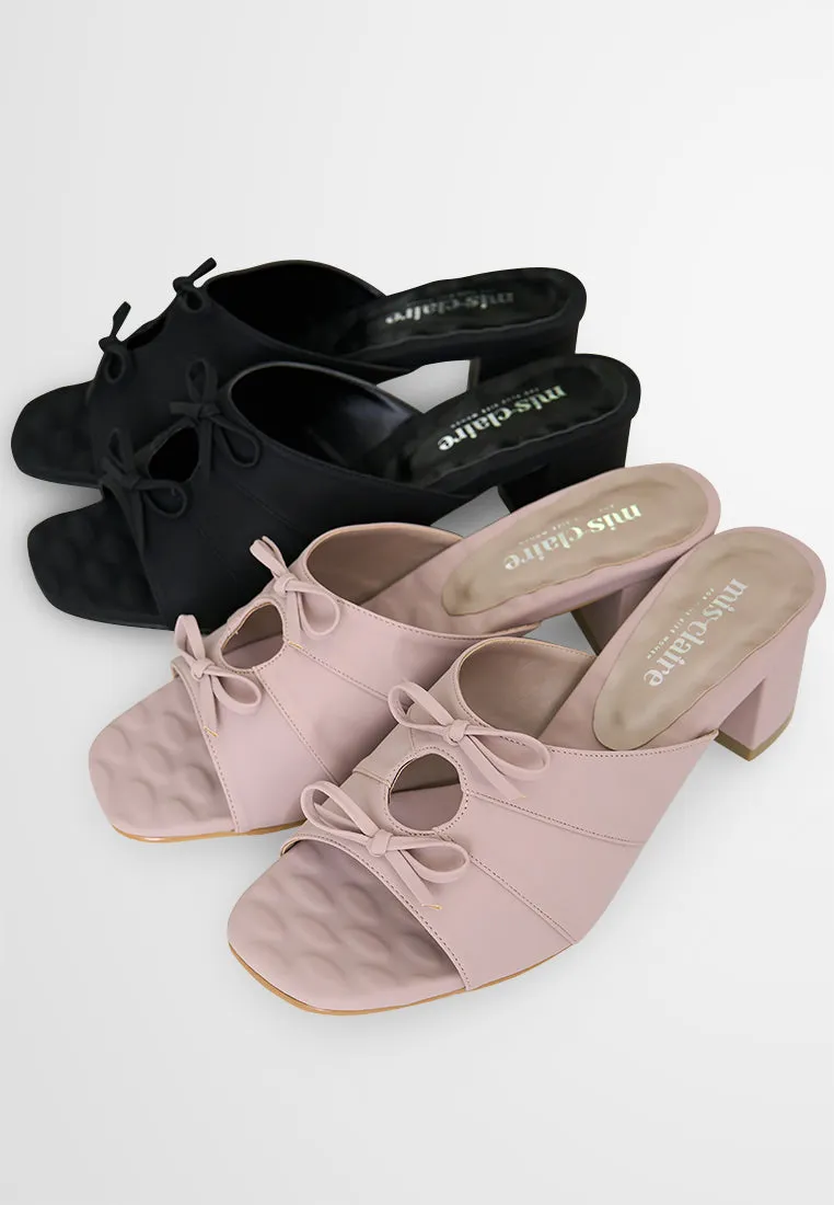 Cataleya Elegant Ribbon Chunky Heels
