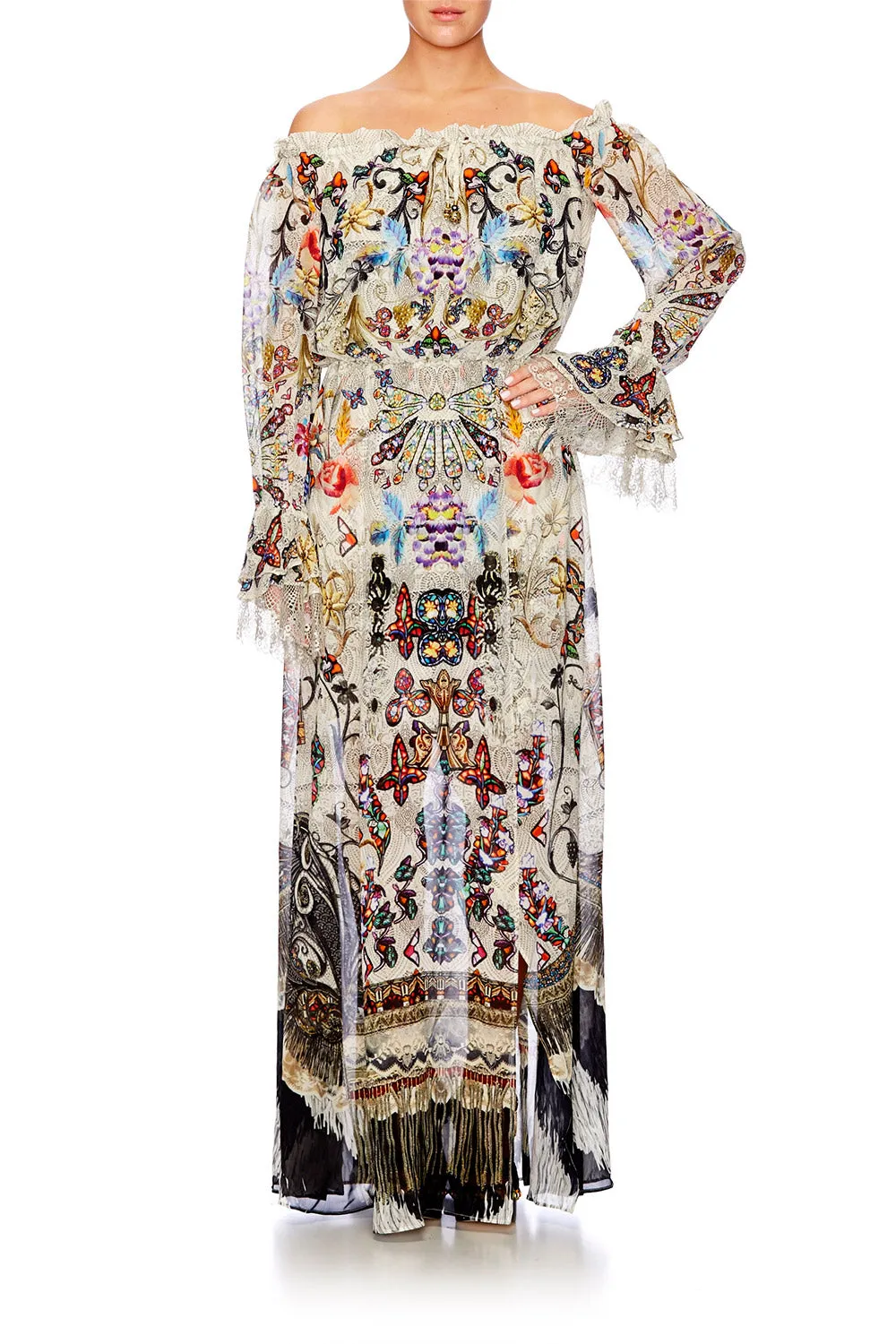 DROP SHOULDER SPLIT DRESS RAISE YOUR GLASS