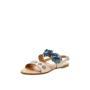 Freespirit Girls Chun Ruffle Stone Denim Sandals