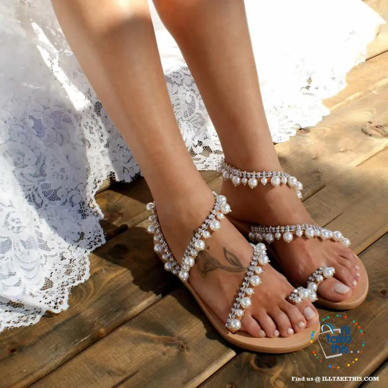 Gorgeous Beaded Chic Beach Sandals, Get the LOOK in these Bohemian Beach Womens Sandals