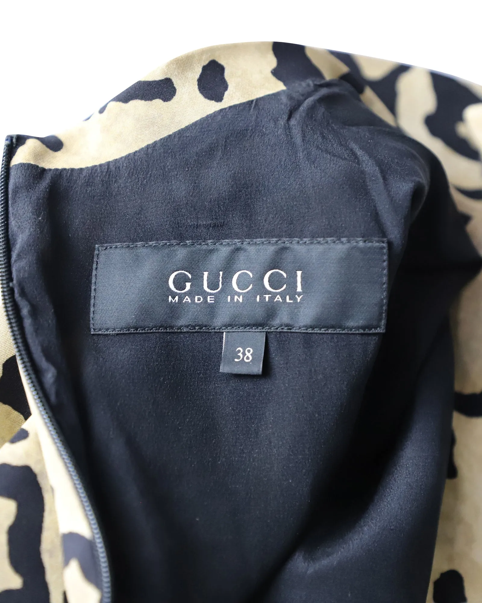 Gucci Shirt Dress in Brown Leopard Print Silk
