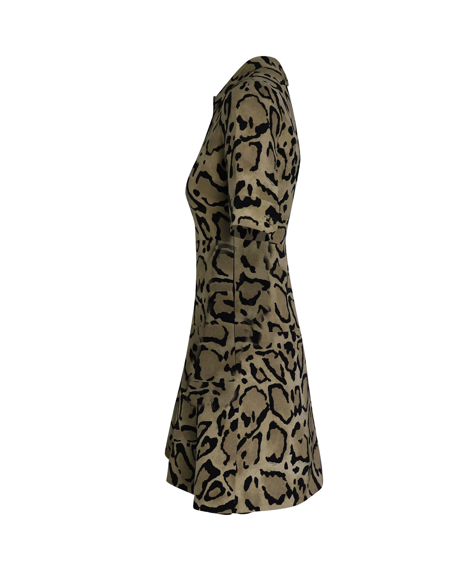 Gucci Shirt Dress in Brown Leopard Print Silk