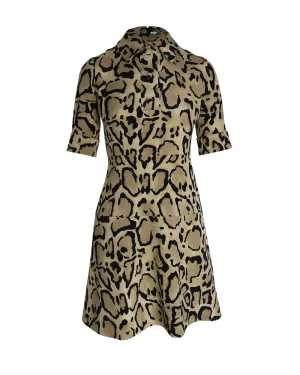 Gucci Shirt Dress in Brown Leopard Print Silk
