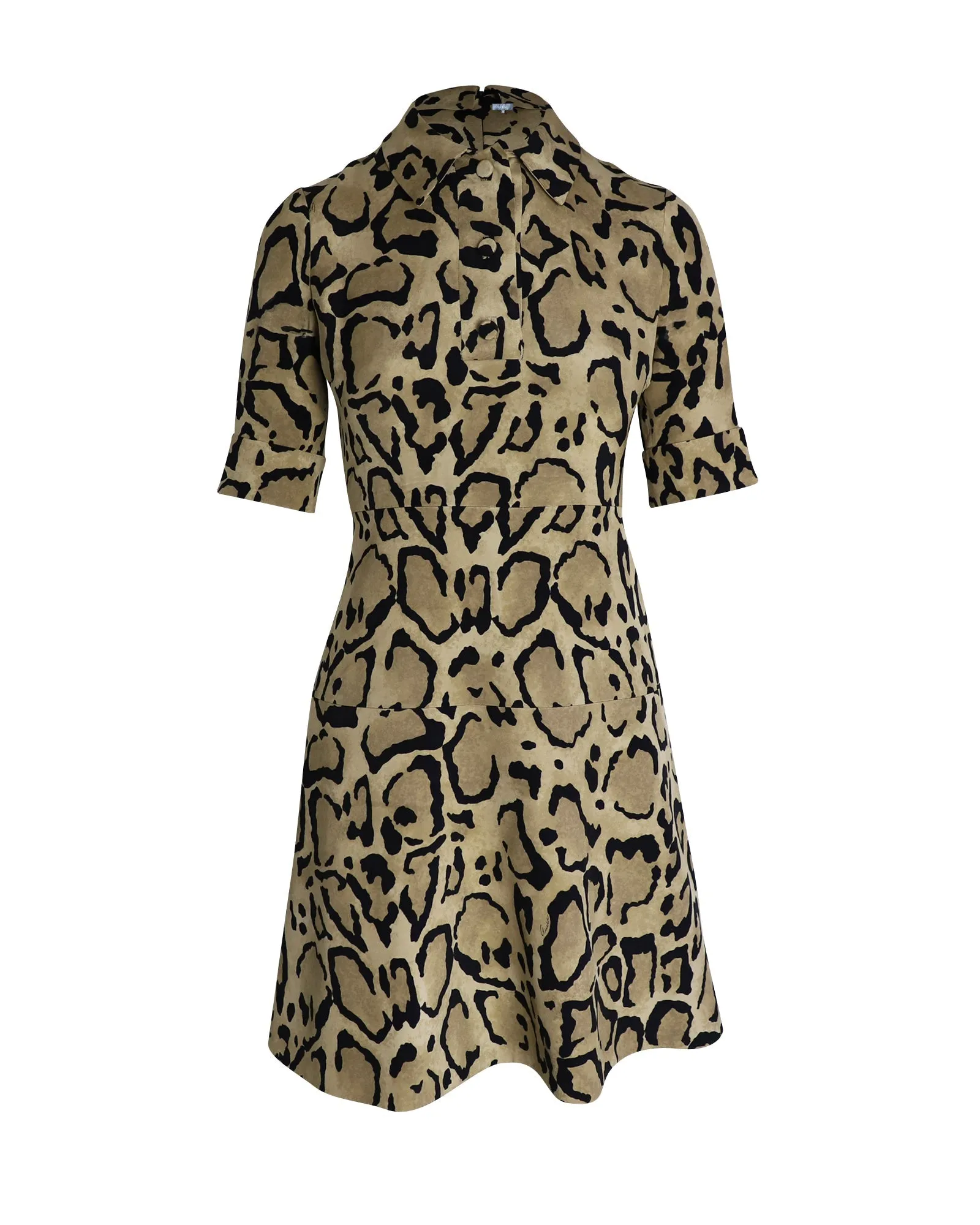 Gucci Shirt Dress in Brown Leopard Print Silk