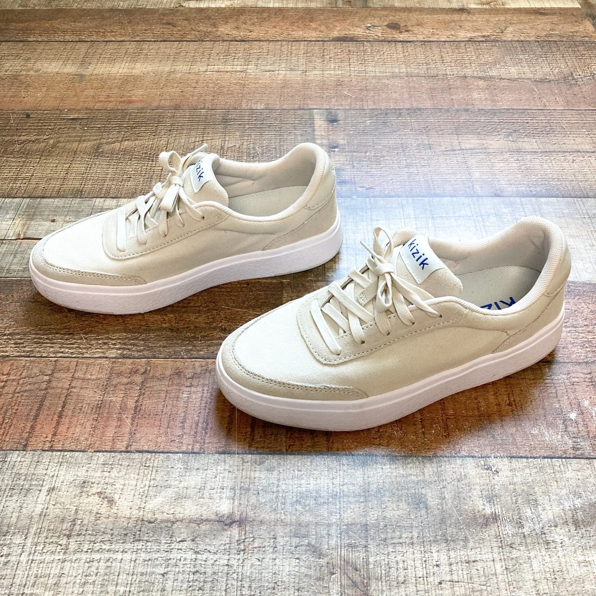 Kizik Cream Canvas Handsfree Slip On Sneakers- Size 7.5/Mens 6