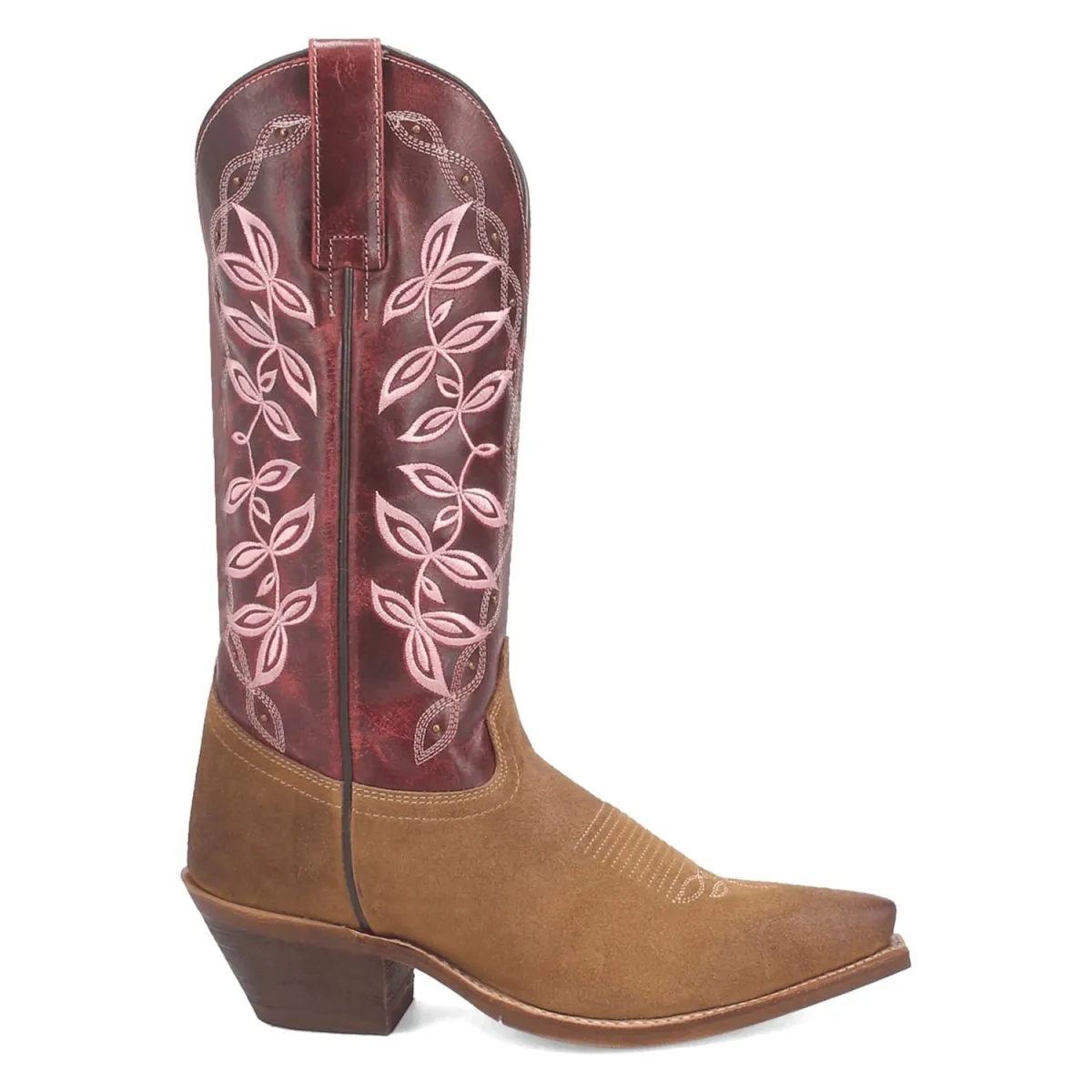 Laredo Women's Kama Snip Toe Leather Boots - Honey/Red 20005