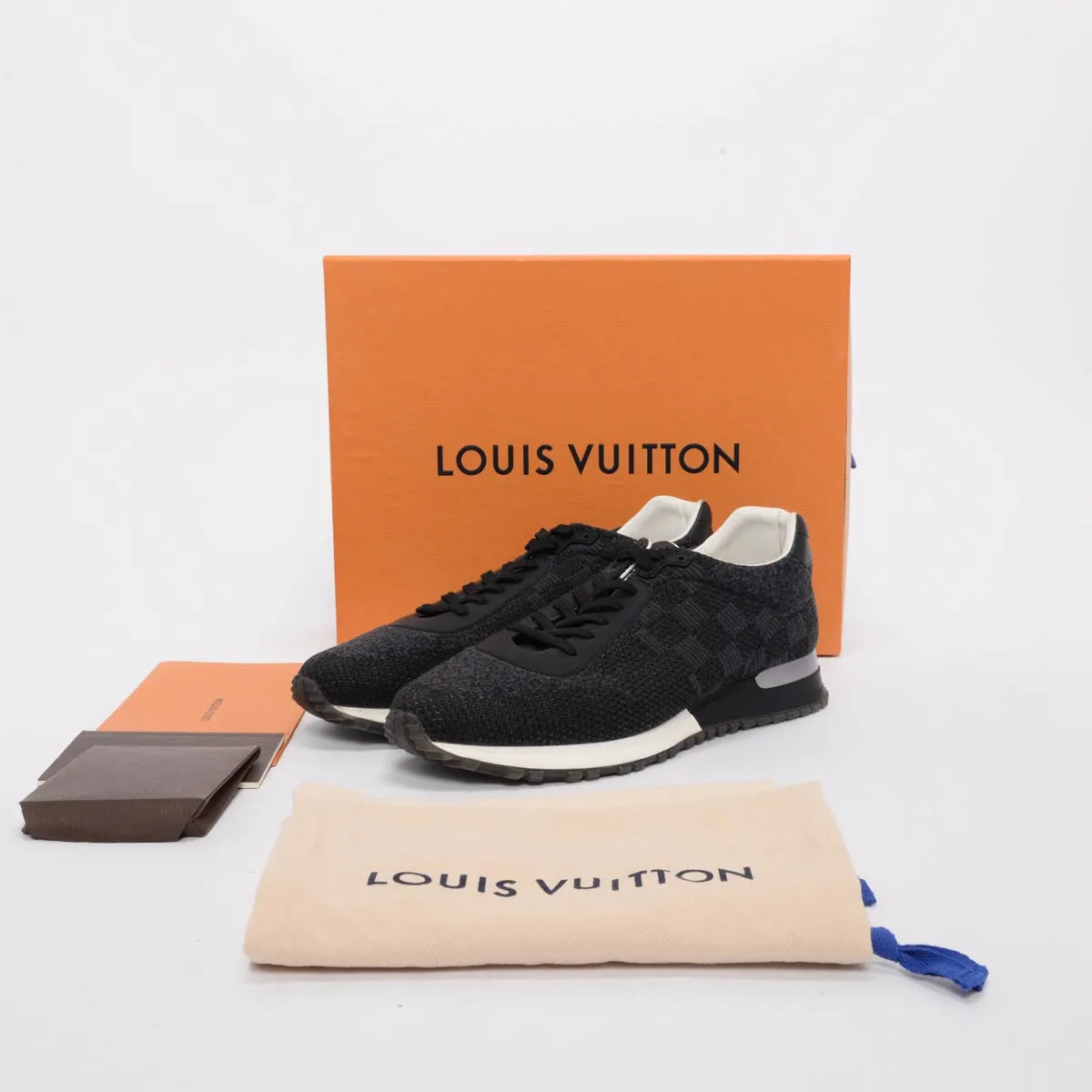 Louis Vuitton Damier Graphite Knit Runaway Sneakers 7.5