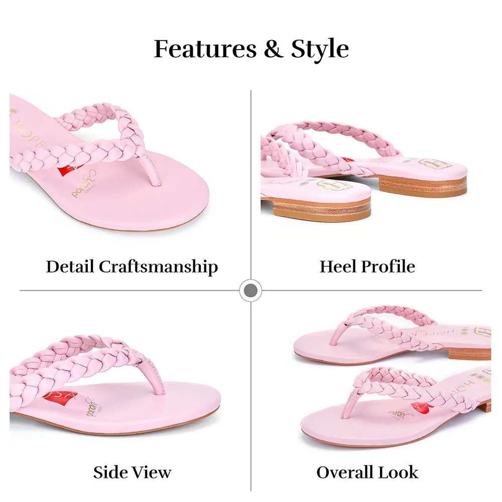 Luna Pink Braided Leather Sandal
