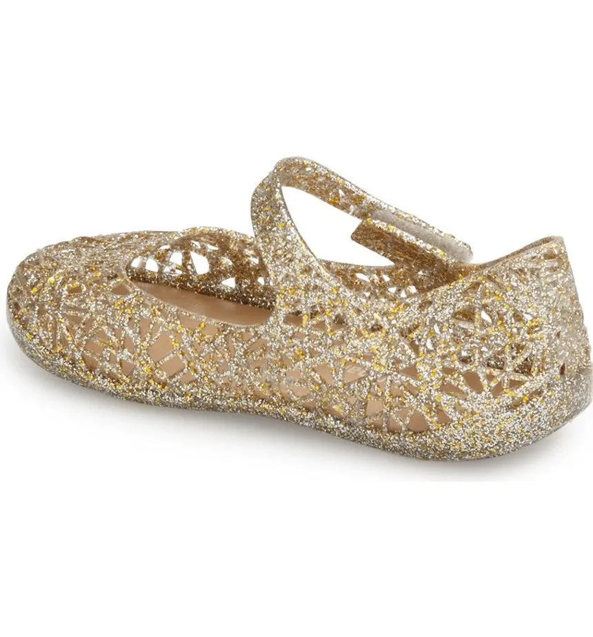 Mini Melissa Campana Zig Zag V Golden Glitter