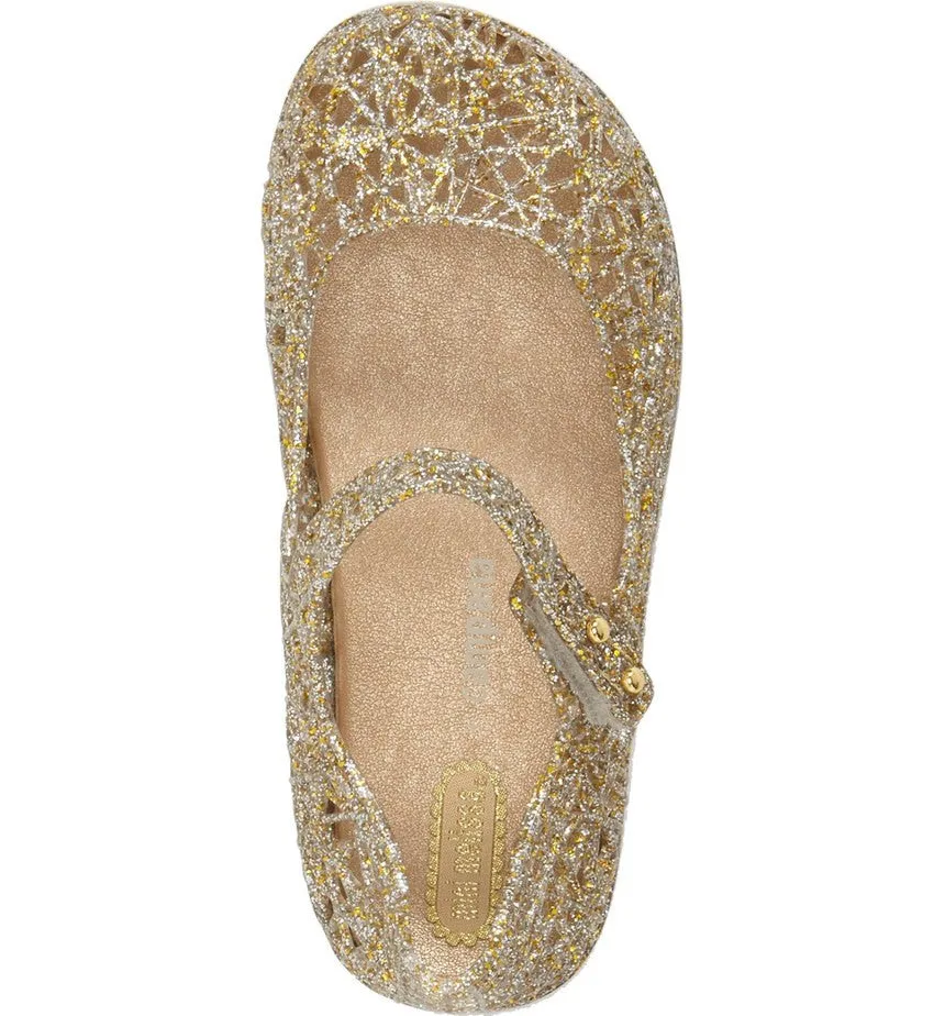 Mini Melissa Campana Zig Zag V Golden Glitter