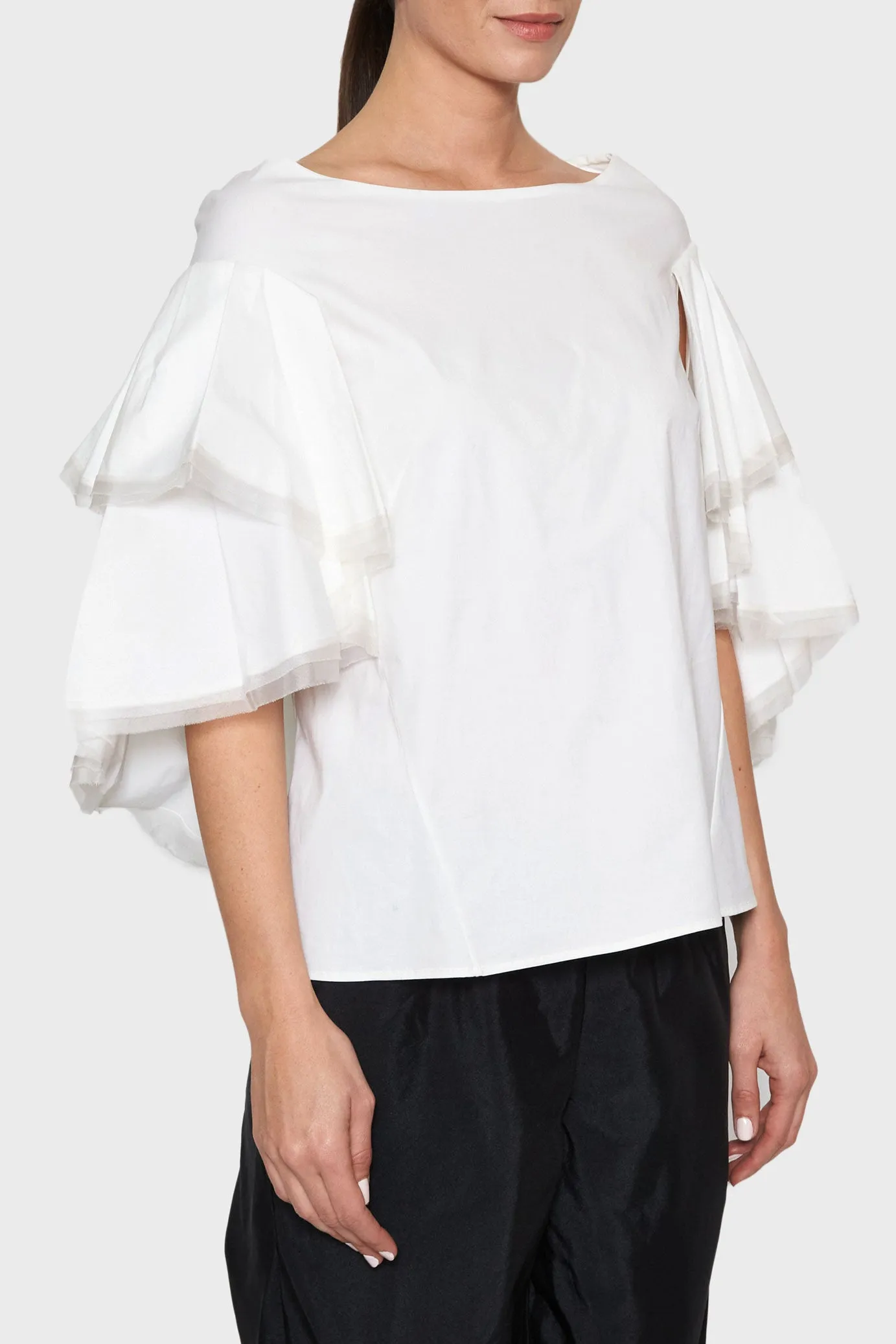 Ruffle Sleeve Blouse