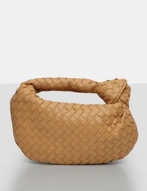 The Blame Tan Weave Knot Handbag
