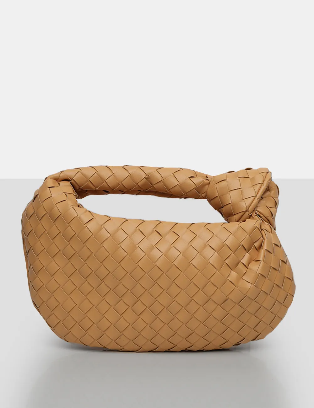 The Blame Tan Weave Knot Handbag