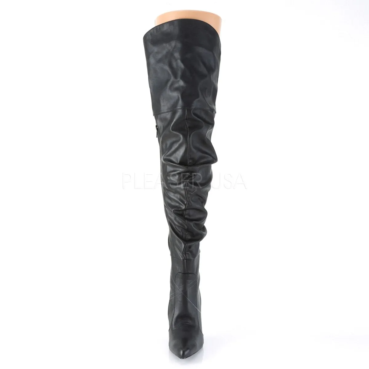 Thigh High Scrunch Boot with 4-inch Spike Heel 3-colors PS-CLASSIQUE-3011
