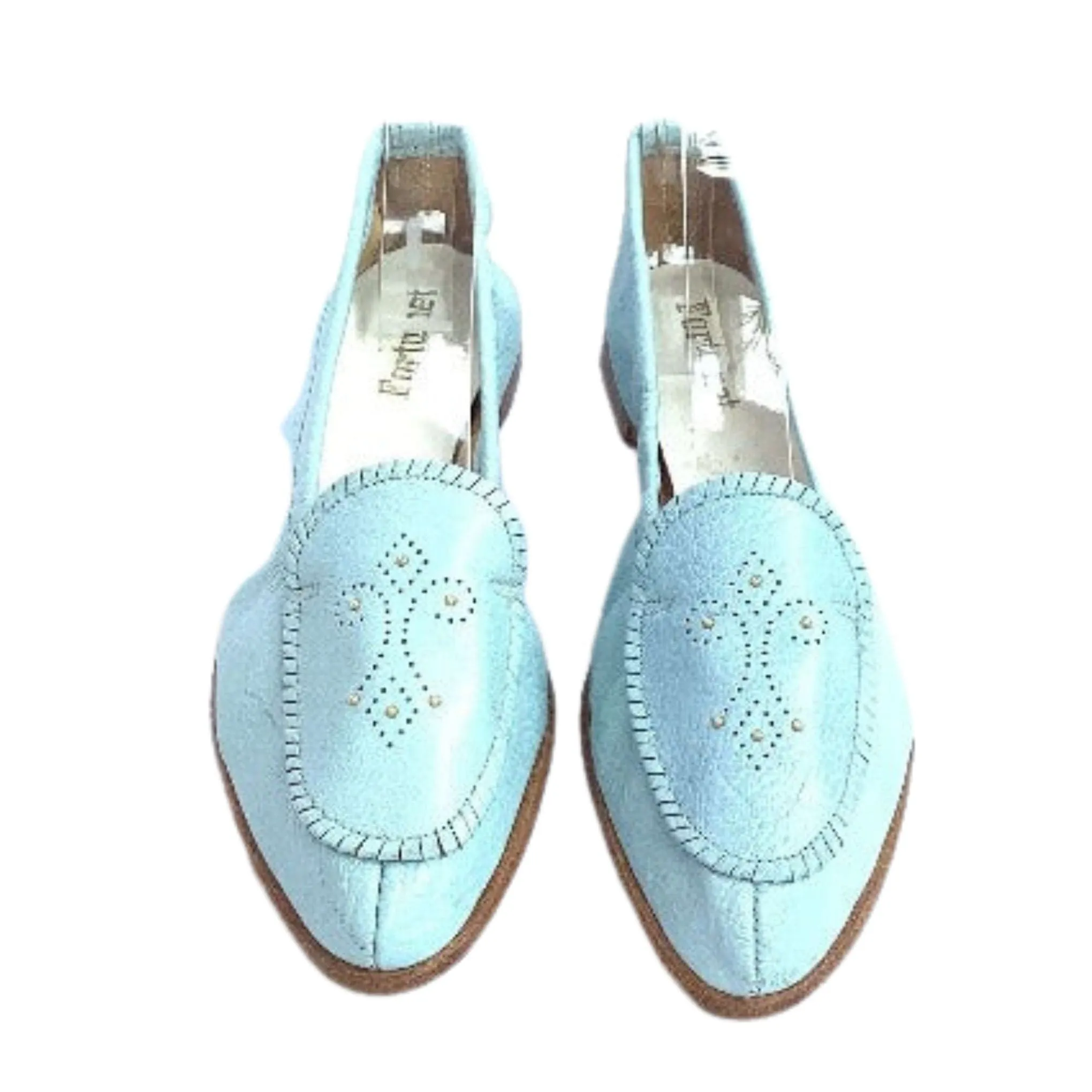 Vintage Blue Leather Flats